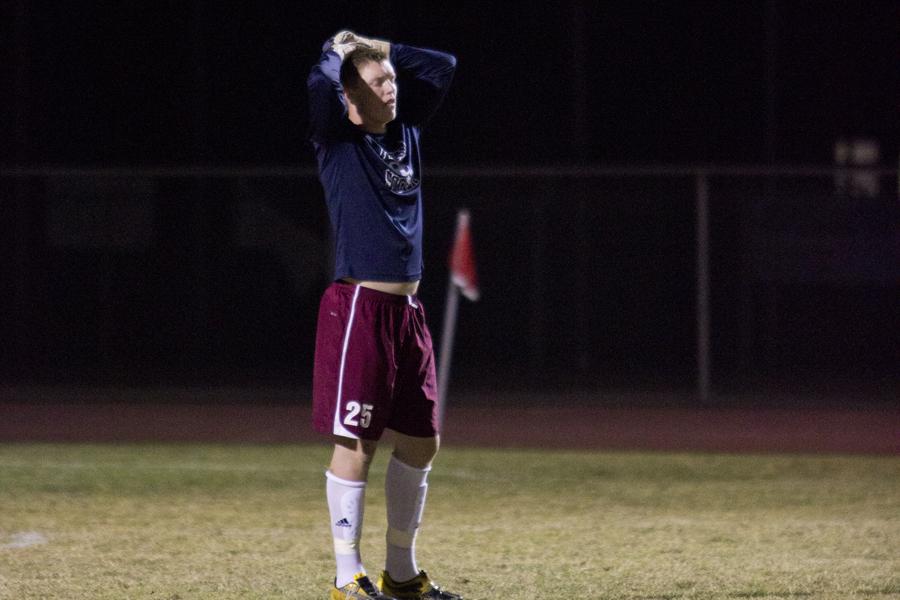Senior goalkeeper Turner Kallen watches as his team pushes the ball on the other side of the field. The Pumas fell just a couple of games shy of reaching the postseason.