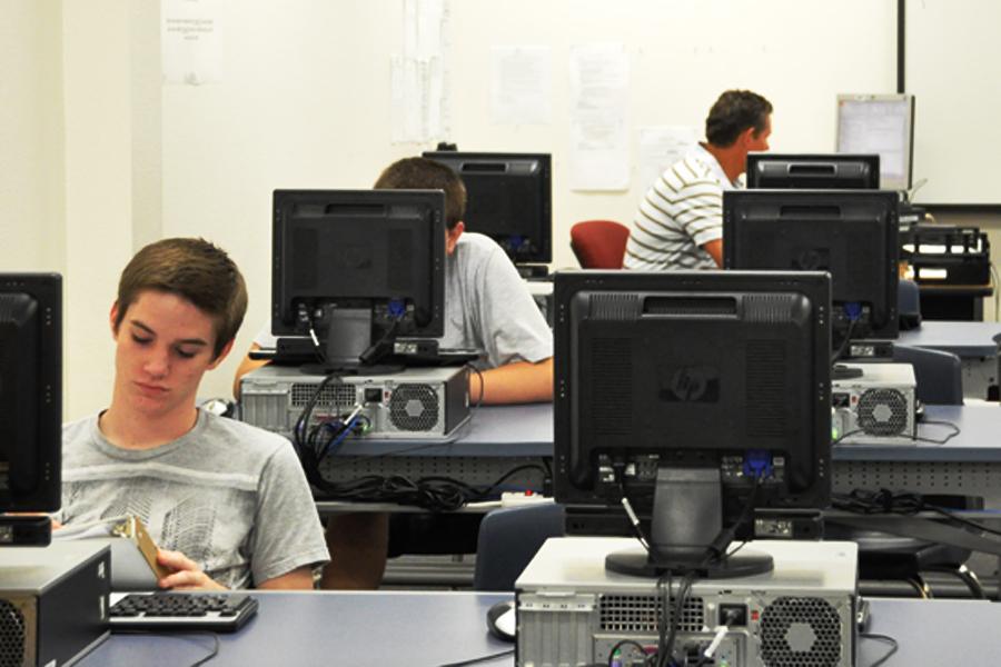 Students hop on computers in the computer lab to make up lost credits during Lift Lab. Lift Lab is available to students so they can make up credits in order to graduate on time.