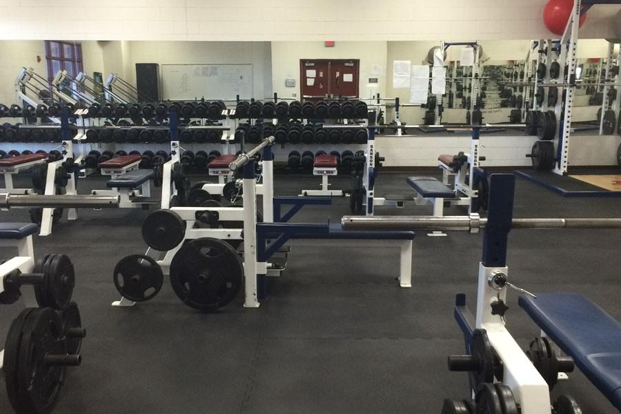 Perry High School weight and training room.