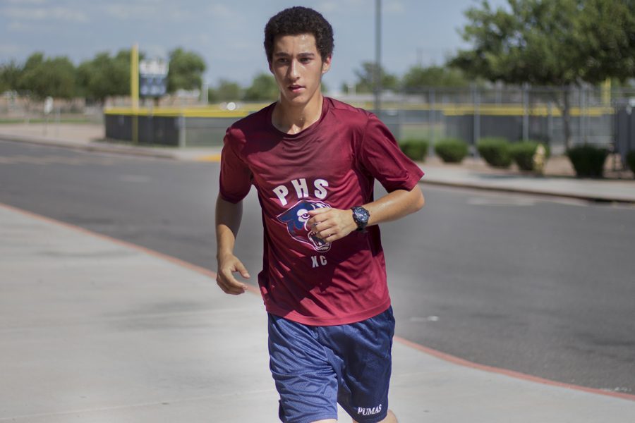 Richard Cassone(11) running during a cross country practice on August 24th. Photo by Sam Anguiano