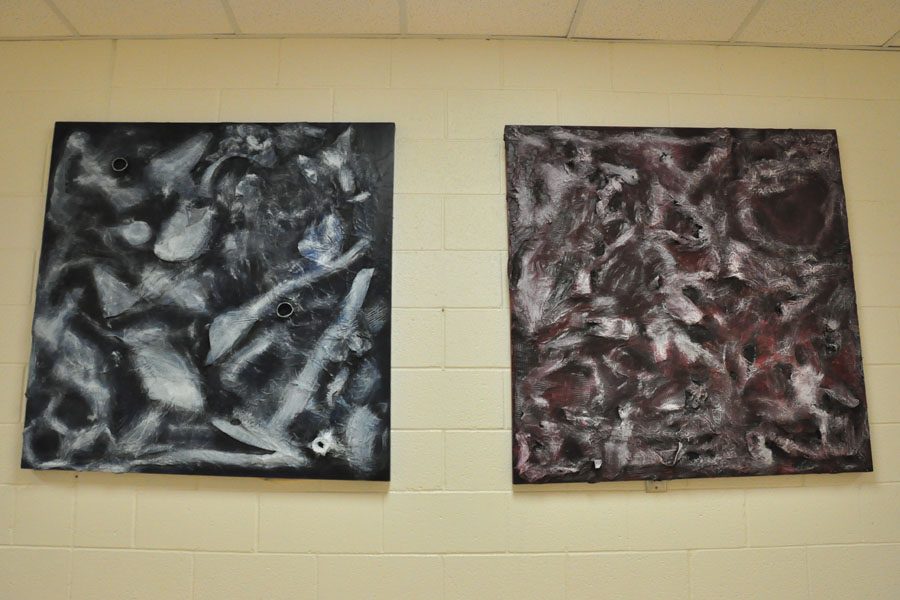New abstract pieces replace D-building canvases