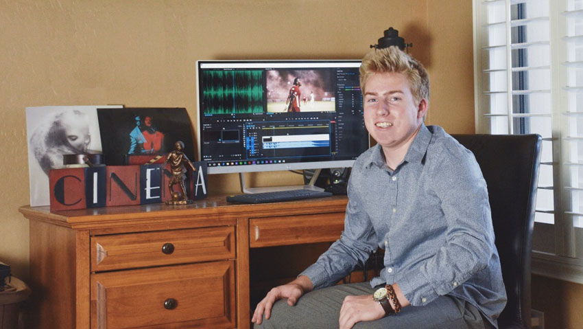 Kyle Davidson is working on his video production. He created a shoot on his software.