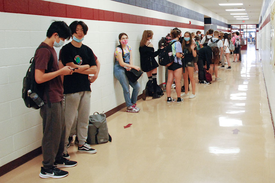 Freshman waiting to take their AP World History exam. For many, this is the first AP test they will ever take.