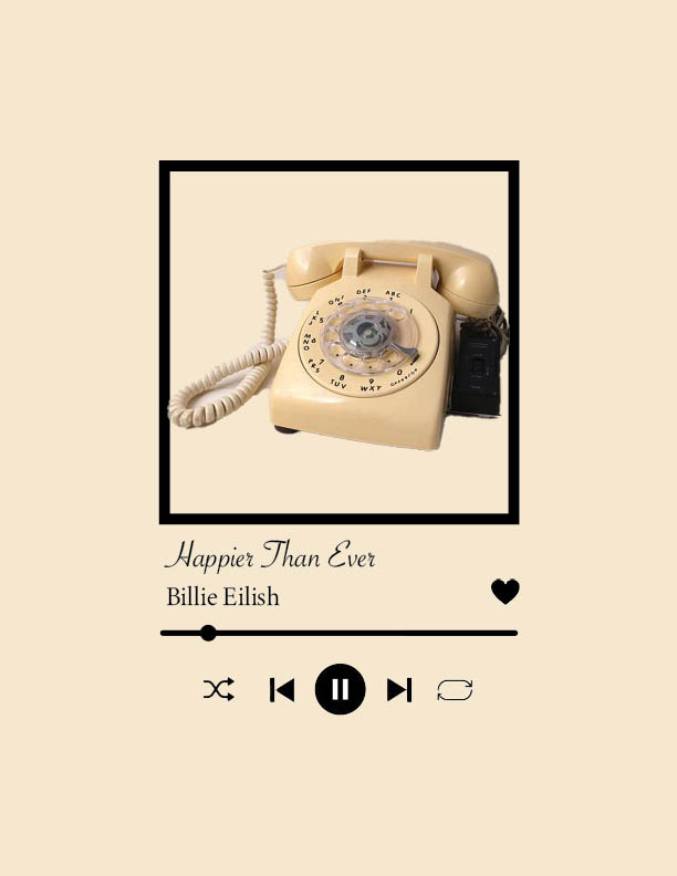 Billie Eilish releases her sophomore album Happier Than Ever. Eilish filmed her music video for Happier Than Ever and she is seen walking with a vintage phone. 
