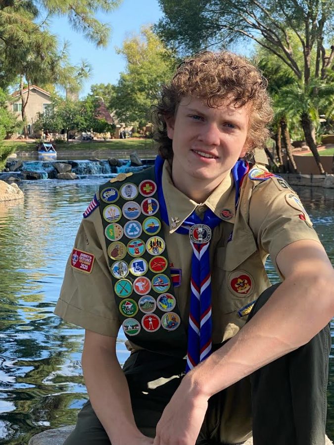 Boyscout sophomore Anson Knoblach works on his character by doing service constantly. He has received his eagle scout for his much devoted work to the Boy Scout of America.