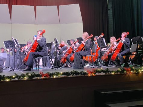 Chamber Orchestra preforming at their winter concert. They played various songs such as A Charlie Brown Christmas. 