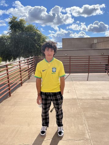 Junior Micheal Bettinger has a Brazil jersey because that is the team he supports. Brazil was knocked out of the World Cup after losing to Croatia on penalties.