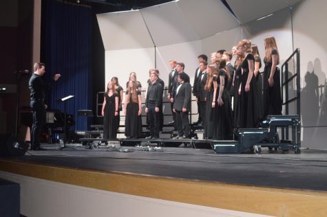 The choir concert performs numerous pieces with genres such as gospel and jazz, displaying harmony. They performed on Mon. March 6.