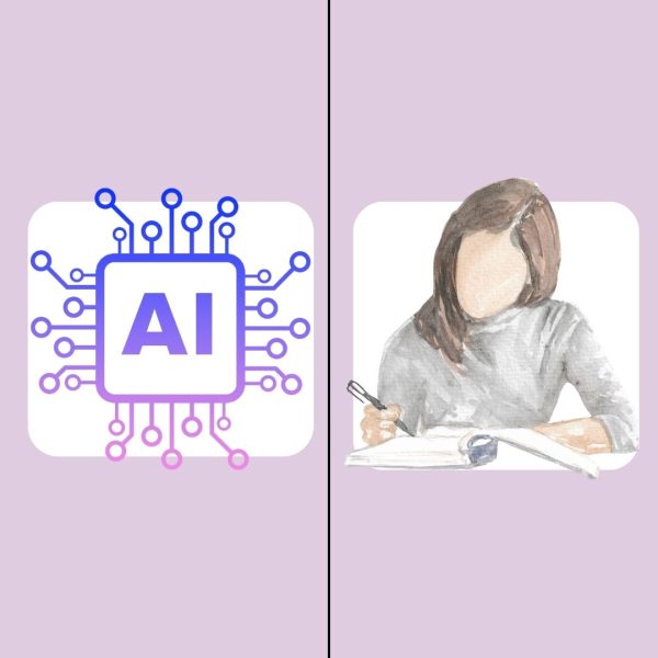  A side by side comparison of artificial intelligence and human generated writing. AI writing has been emerging to society in regards to the classroom but it has the potential of erasing the creative work written by students. 