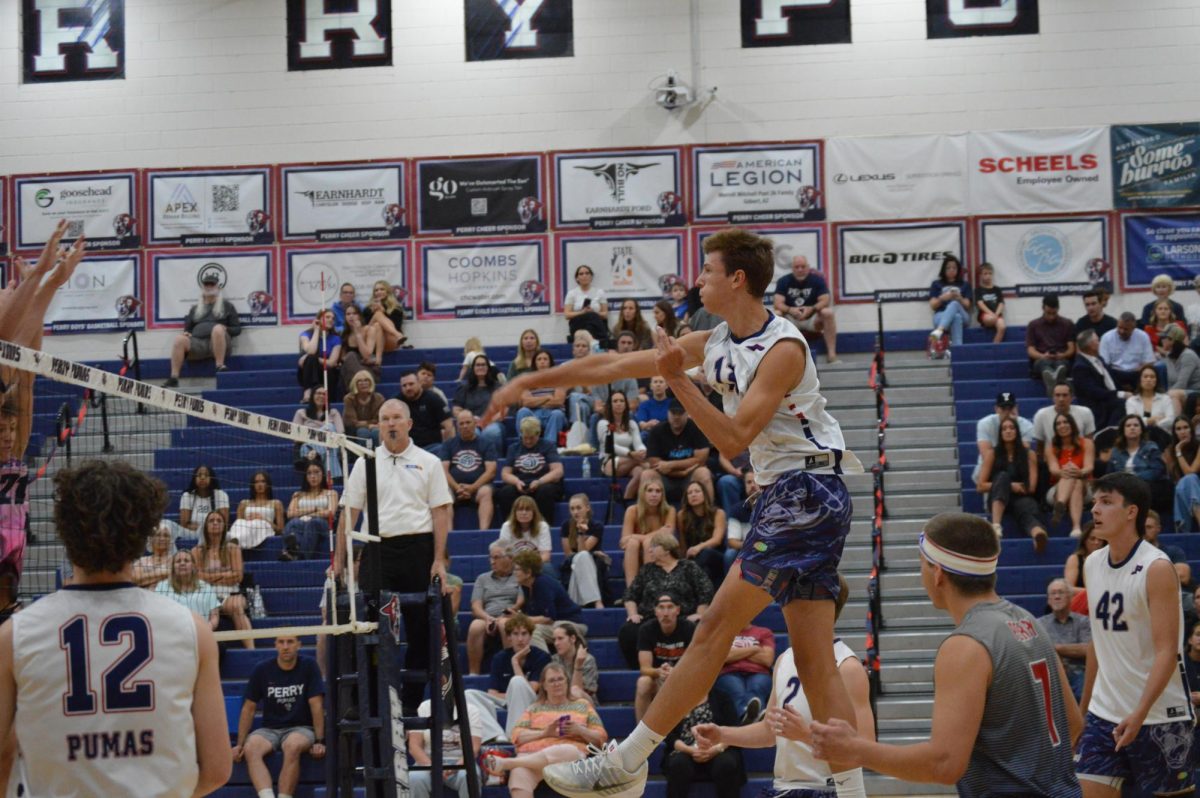 Logan Gray seen spiking the ball on April 21st,winning 3-0 against Casteel,playing all 3 sets with 10 kills totaling 182 spikes,281 digs,489 over his 3 years with the program.Gray is committed to Long Beach State Unviersity where he will play D1 volleyball.